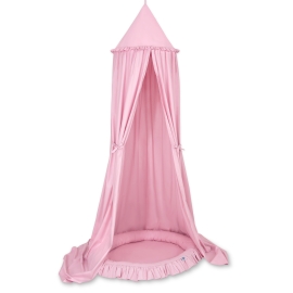 Set: Hanging canopy + Nest with flounce- pink