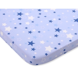 Sheet made of cotton for Baby cot 120x60cm blue stars