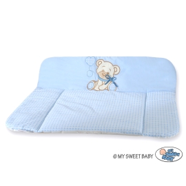 Soft Baby Changing Mat- Bear with bow blue