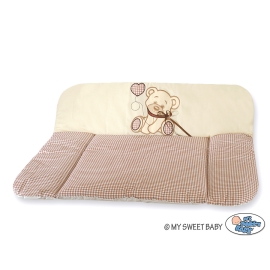 Soft Baby Changing Mat- Bear with bow brown