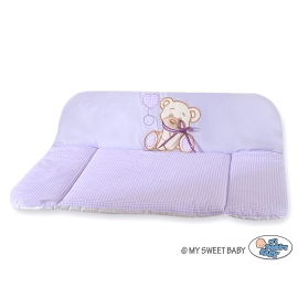 Soft Baby Changing Mat- Bear with bow lilac