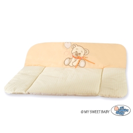 Soft Baby Changing Mat- Bear with bow peach