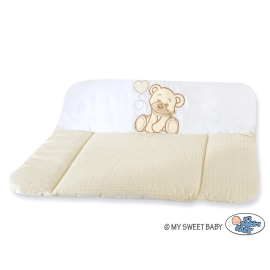 Soft Baby Changing Mat- Bear with bow white