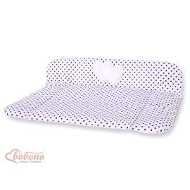 Soft Baby Changing Mat- Hanging Hearts black dots on white