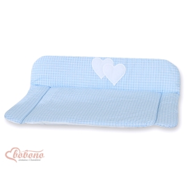 Soft Baby Changing Mat- Hanging Hearts blue checkered