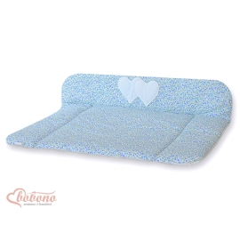 Soft Baby Changing Mat- Hanging Hearts blue flowers