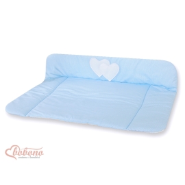Soft Baby Changing Mat- Hanging Hearts blue stripes