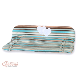 Soft Baby Changing Mat- Hanging Hearts brown stripes