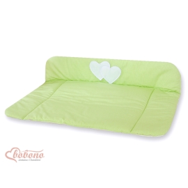 Soft Baby Changing Mat- Hanging Hearts green stripes