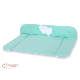 Soft Baby Changing Mat- Hanging Hearts mint