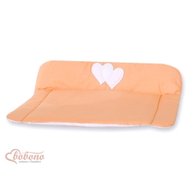 Soft Baby Changing Mat- Hanging Hearts orange