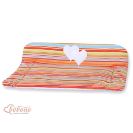 Soft Baby Changing Mat- Hanging Hearts orange stripes