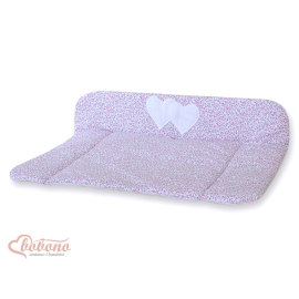 Soft Baby Changing Mat- Hanging Hearts pink flowers