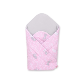 Swaddle Newborn Blanket with stiffening - pink rabbits
