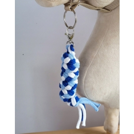 Tether for Hobby Horse made of double - blue/ cornflower/white