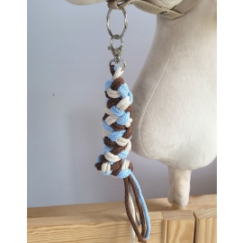 Tether for Hobby Horse made of double - blue/light beige/brown