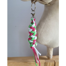 Tether for Hobby Horse made of double - dark pink/light green/white