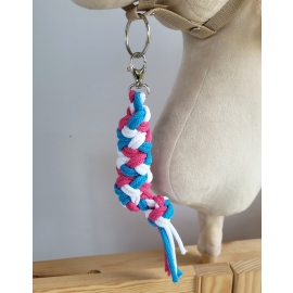 Tether for Hobby Horse made of double - dark pink/turquoise/white