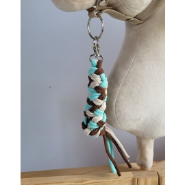 Tether for Hobby Horse made of double - light beige/brown/mint