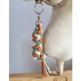 Tether for Hobby Horse made of double - light beige/pistachio/ terracotta