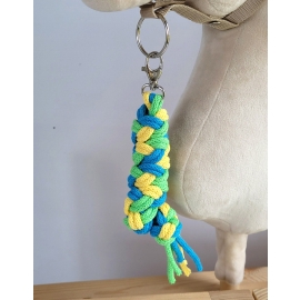 Tether for Hobby Horse made of double - light green/ turquoise/ yellow