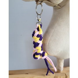 Tether for Hobby Horse made of double - light pink/dark purple/yellow