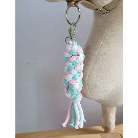 Tether for Hobby Horse made of double - light pink/mint/white