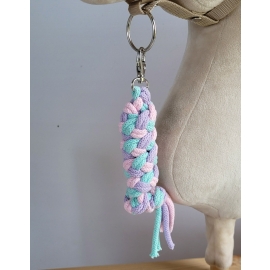 Tether for Hobby Horse made of double - mint/purple/light pink