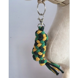 Tether for Hobby Horse made of double - mustard/ green/ bottle green