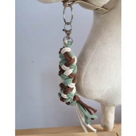 Tether for Hobby Horse made of double - pistachio/brown/light beige