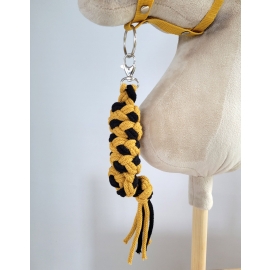 Tether for Hobby Horse made of double-twine cord - black- honey yellow