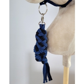 Tether for Hobby Horse made of double-twine cord - black- navy blue