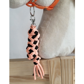 Tether for Hobby Horse made of double-twine cord - black-orange