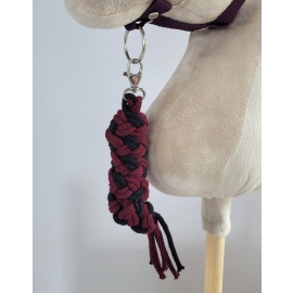 Tether for Hobby Horse made of double-twine cord - black- plum
