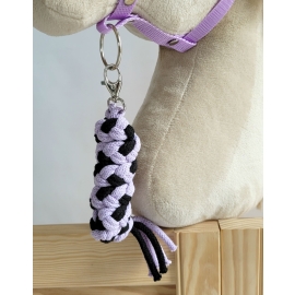Tether for Hobby Horse made of double-twine cord - black-purple
