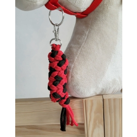 Tether for Hobby Horse made of double-twine cord - black-red