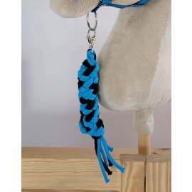 Tether for Hobby Horse made of double-twine cord - black- turquoise