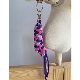 Tether for Hobby Horse made of double-twine cord - dunkelrosa/violett/dunkellila