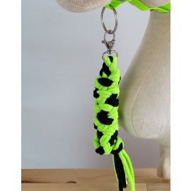 Tether for Hobby Horse made of double-twine cord - neon green/ black