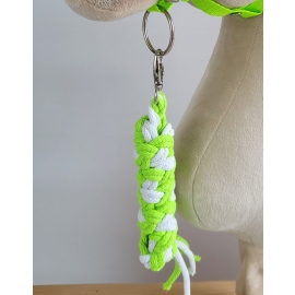 Tether for Hobby Horse made of double-twine cord - neon green/ white