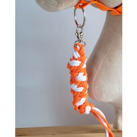 Tether for Hobby Horse made of double-twine cord - neon orange/ white