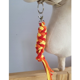 Tether for Hobby Horse made of double-twine cord - red/orange/yellow