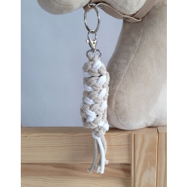Tether for Hobby Horse made of double-twine cord - white-beige