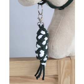 Tether for Hobby Horse made of double-twine cord - white-bottle green