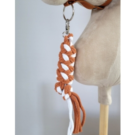 Tether for Hobby Horse made of double-twine cord - white- ginger