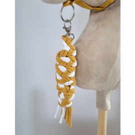 Tether for Hobby Horse made of double-twine cord - white-honey yellow
