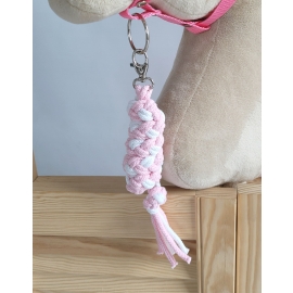Tether for Hobby Horse made of double-twine cord - white-pink