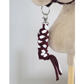 Tether for Hobby Horse made of double-twine cord - white-plum