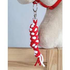 Tether for Hobby Horse made of double-twine cord - white-red