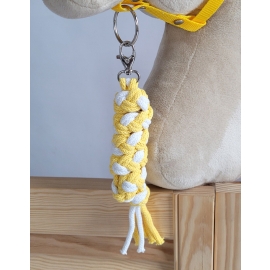 Tether for Hobby Horse made of double-twine cord - white-yellow